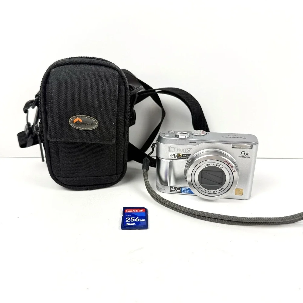 Panasonic Lumix DMC-LZ1 Silver 4.0MP Digital Camera Case SD Card Tested Working
